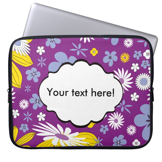 Seamless Floral Pattern Laptop Sleeve (Front)