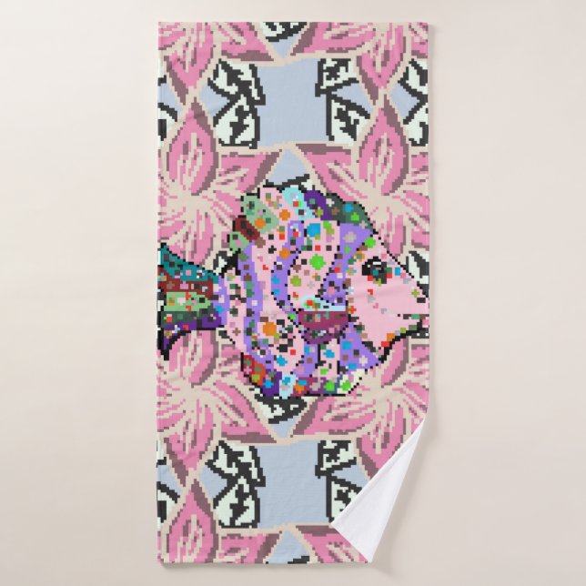Seamless floral pattern. Leaf natural pattern in b Bath Towel (Bath Towel)