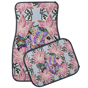 Seamless floral pattern. Leaf natural pattern in b Car Floor Mat
