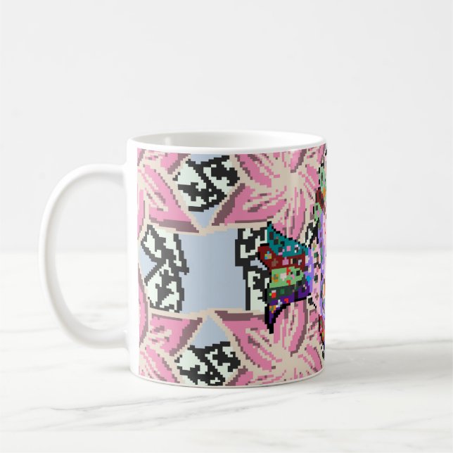 Seamless floral pattern. Leaf natural pattern in b Coffee Mug (Left)