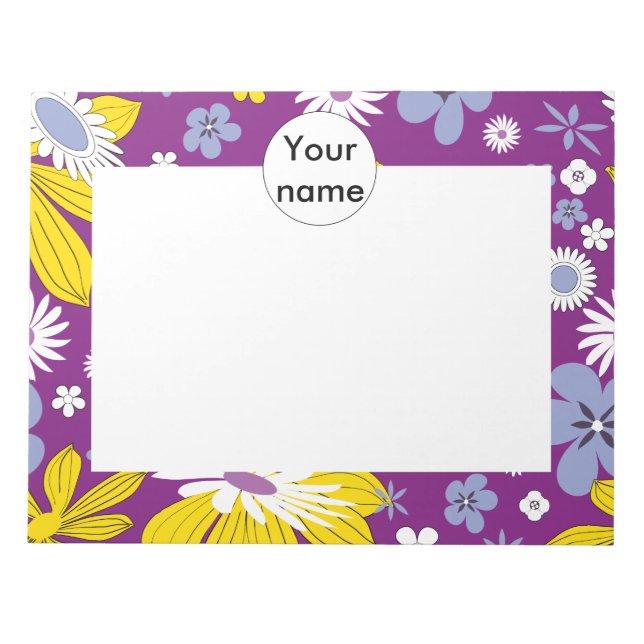 Seamless Floral Pattern Notepad (Front)