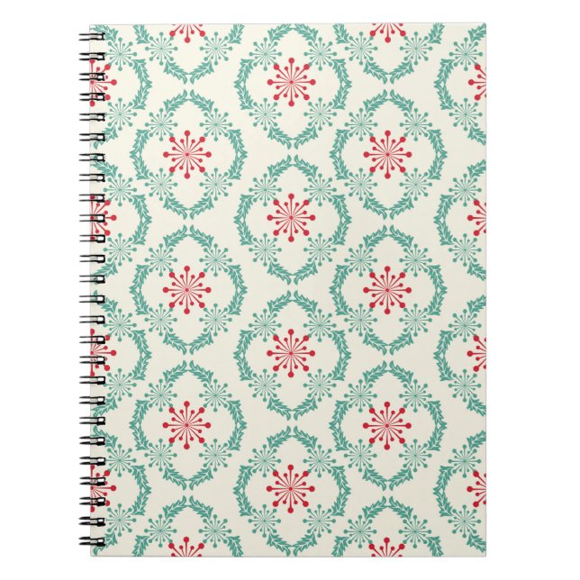 Seamless floral pattern of abstract flowers and le notebook (Front)