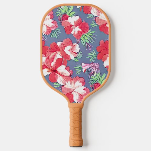 Seamless floral pattern of Hibiscus flowers        Pickleball Paddle