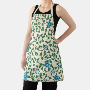 Seamless floral pattern on beige background apron
