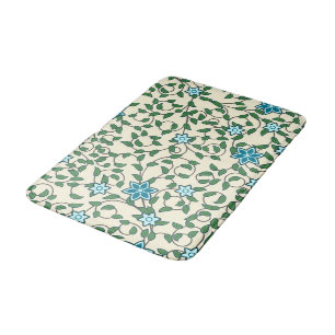 Seamless floral pattern on beige background bath mat