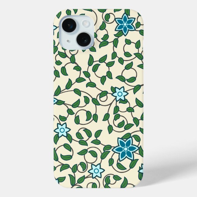 Seamless floral pattern on beige background Case-Mate iPhone case (Back)