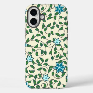 Seamless floral pattern on beige background iPhone 16 plus case