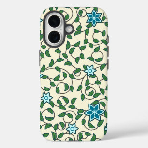 Seamless floral pattern on beige background iPhone 16 case