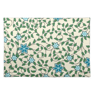 Seamless floral pattern on beige background cloth placemat