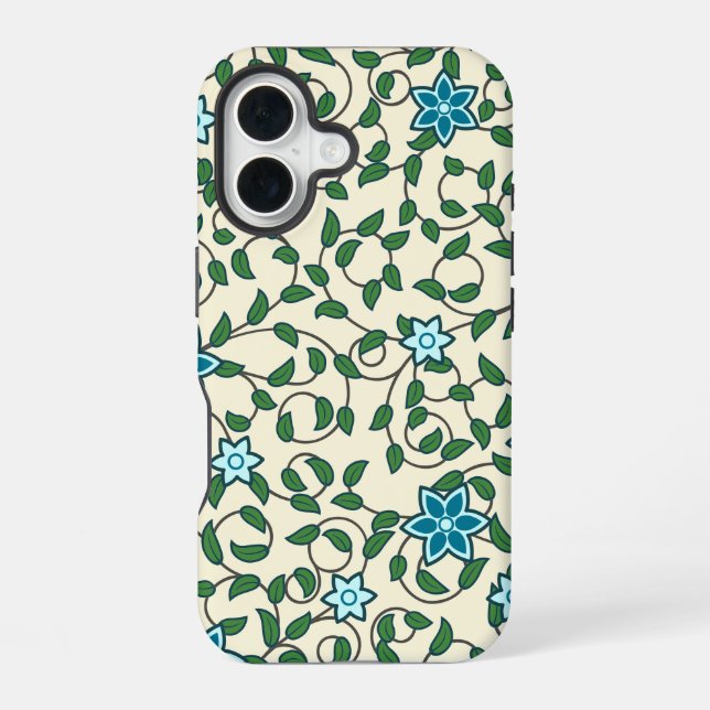 Seamless floral pattern on beige background iphone case (Back)