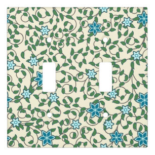 Seamless floral pattern on beige background light switch cover