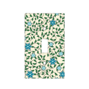Seamless floral pattern on beige background light switch cover