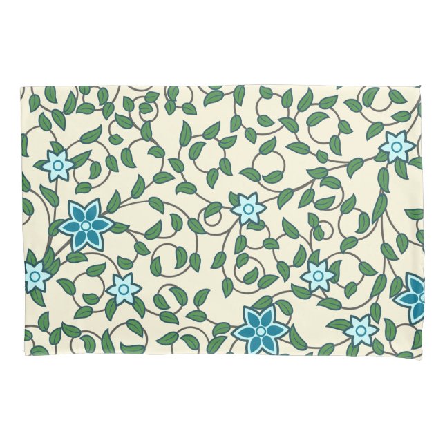 Seamless floral pattern on beige background pillow case (Front-Left)