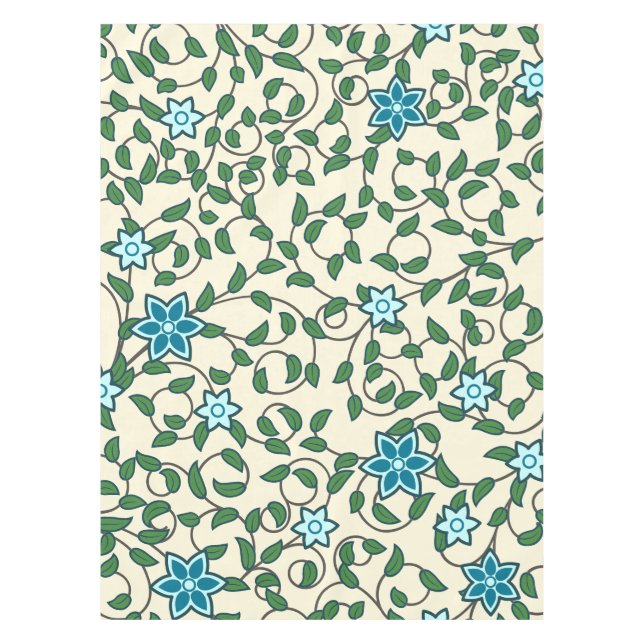 Seamless floral pattern on beige background tablecloth (Front)