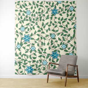 Seamless floral pattern on beige background tapestry