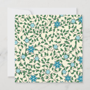Seamless floral pattern on beige background thank you card