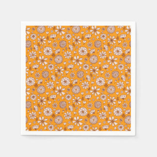 Seamless Floral pattern orange Napkins