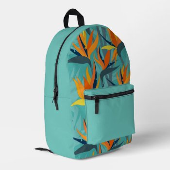 Seamless Floral Pattern Plant Strelitzia G631 Printed Backpack by Medusa81 at Zazzle