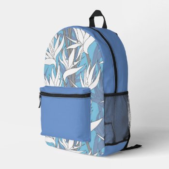 Seamless Floral Pattern Plant Strelitzia G632 Printed Backpack by Medusa81 at Zazzle