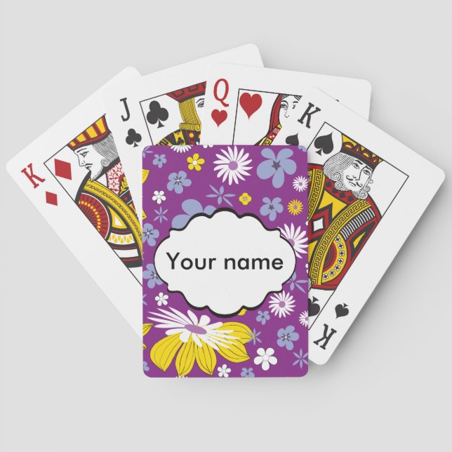 Seamless Floral Pattern Poker Cards (Back)