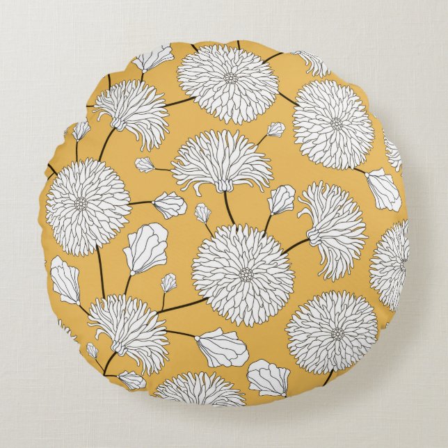 Seamless floral pattern. print with flowers. Texti Round Pillow (Front)