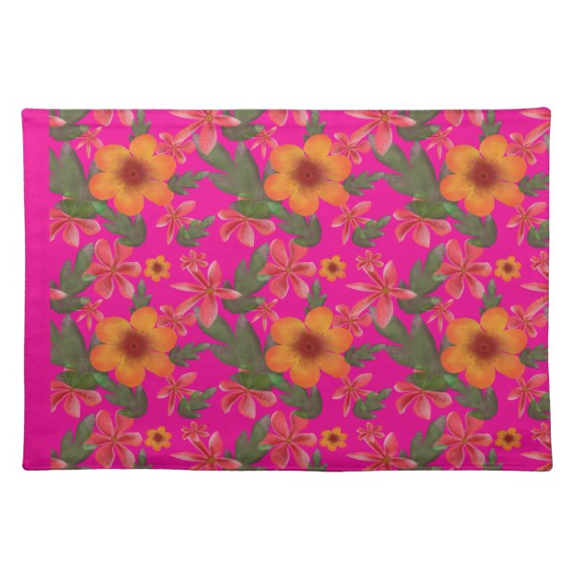 Seamless Floral Pattern Red Flowers Cute Botanical Cloth Placemat (Front)