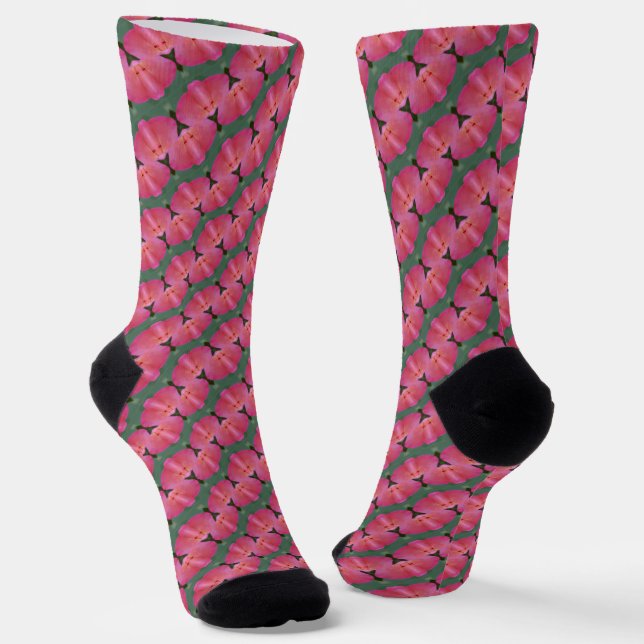 Seamless floral pattern socks (Angled)