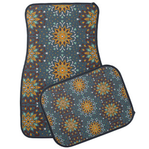 Seamless floral pattern. Stylized doodle flowers. Car Floor Mat
