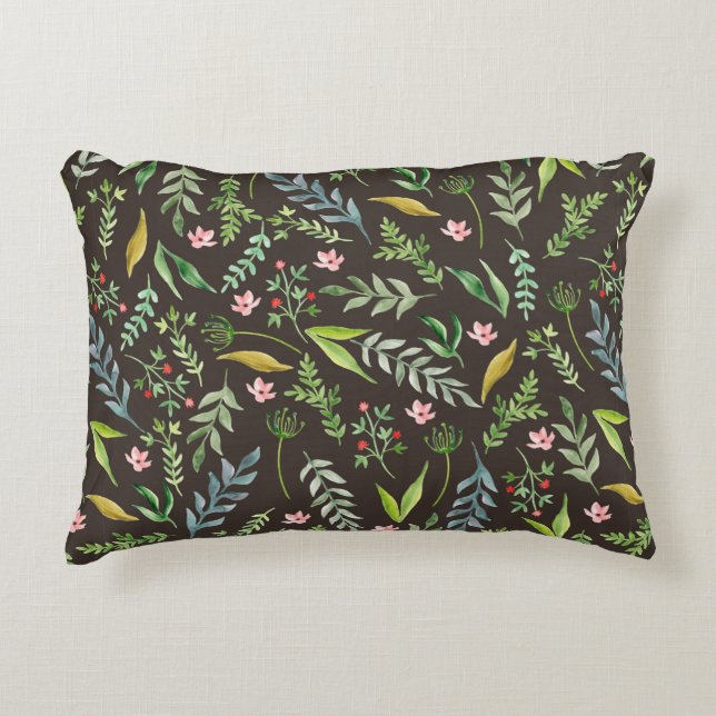 Seamless floral pattern. Watercolor hand drawn Accent Pillow (Front)