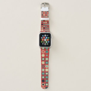 Seamless floral pattern with colored elements,  vi apple watch band