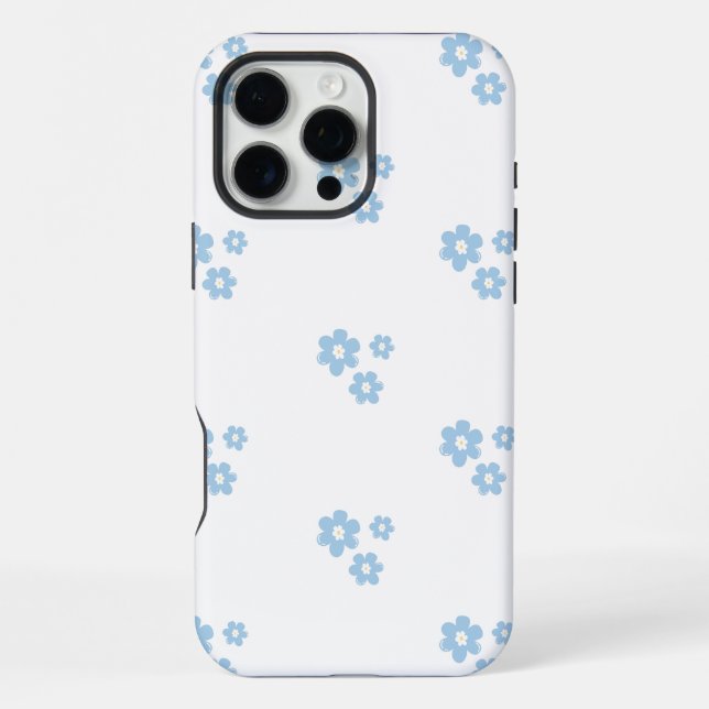 Seamless Floral Pattern with Small Blue Flowers iPhone Case (Back)