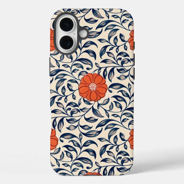 Seamless floral pattern with vibrant orange flower Case-Mate iPhone case (Back)