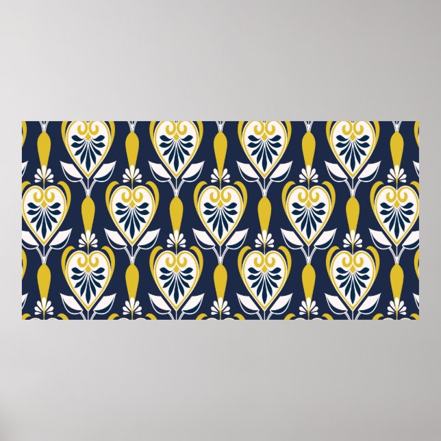 Seamless floral patterns in scandinavian style. pa poster (Front)