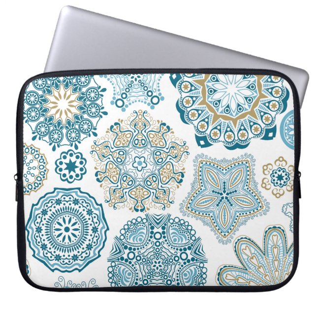 Seamless Floral Square: Copy Tiling Laptop Sleeve (Front)