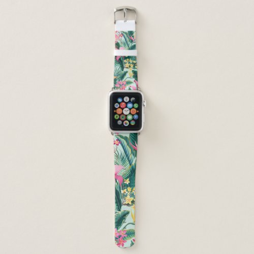 seamless floral tropical pattern with hibiscus and apple watch band