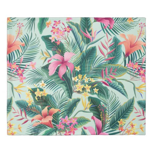 seamless floral tropical pattern with hibiscus and duvet cover