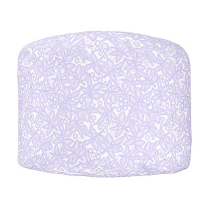 Seamless floral violet flowers lace leaves white p pouf