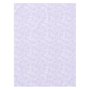 Seamless floral violet flowers lace leaves white p tablecloth