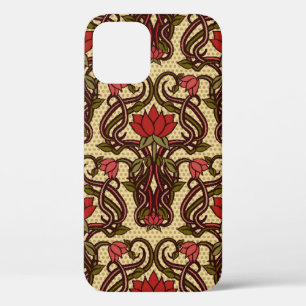 Seamless floral wallpaper in art nouveau style, Vi iPhone 12 Case