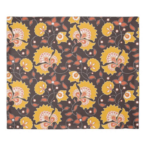 seamless flower colored indian style pattern on br duvet cover