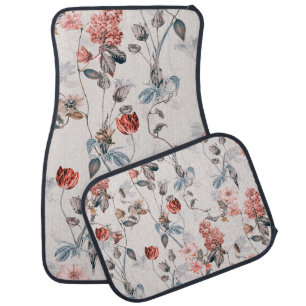 seamless flower design with light backgroundflower car floor mat