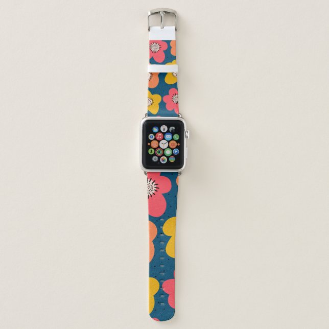 Seamless flower pattern. Bold florals Scandinavian Apple Watch Band (Front)