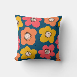 Seamless flower pattern. Bold florals Scandinavian Throw Pillow