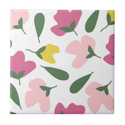 Seamless Flower Pattern Ceramic Tile