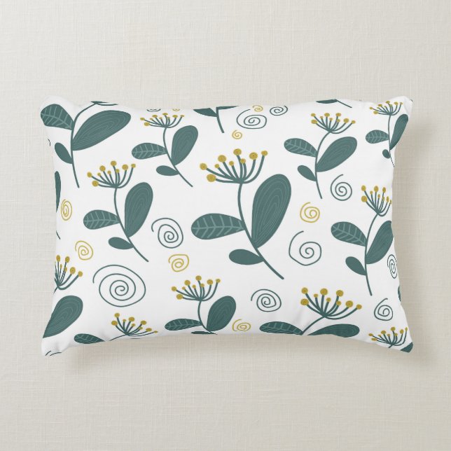 Seamless flowers background in Scandinavian style. Accent Pillow (Front)