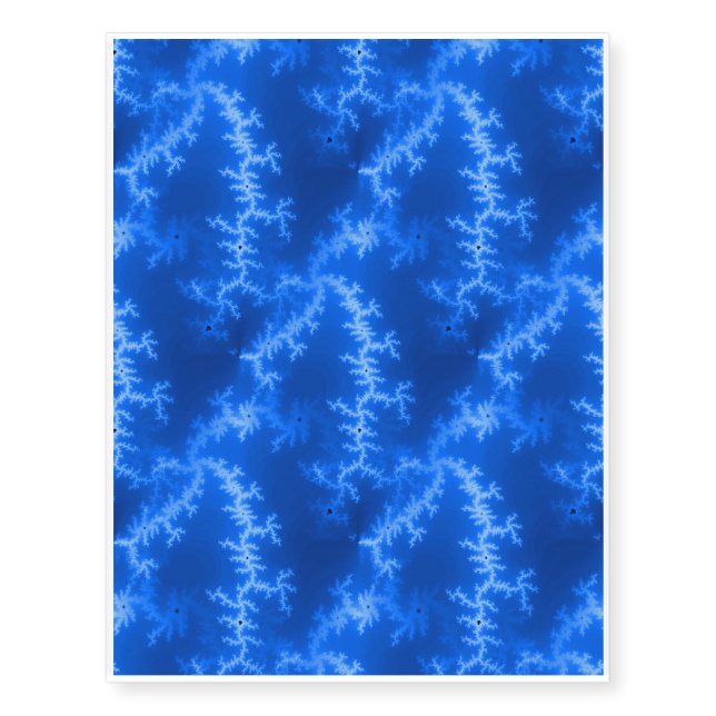 Seamless Fractal Blue Temporary Tattoos (Front)
