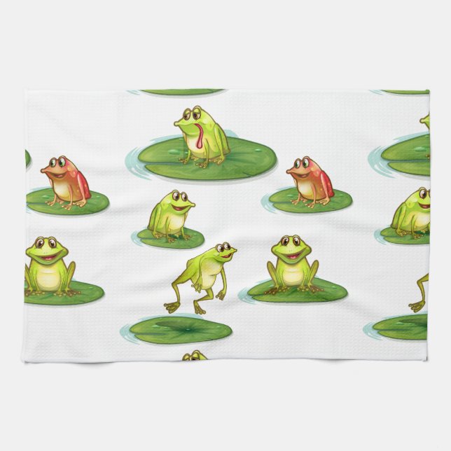 Seamless frogs kitchen towel (Horizontal)