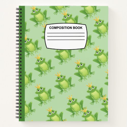 Seamless Frogs spiral composition  Notebook