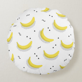 seamless fruit kids background. Abstract geometri Round Pillow