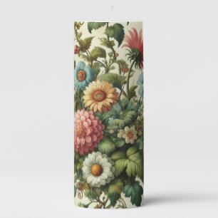 Seamless Garden Design Pillar Candle